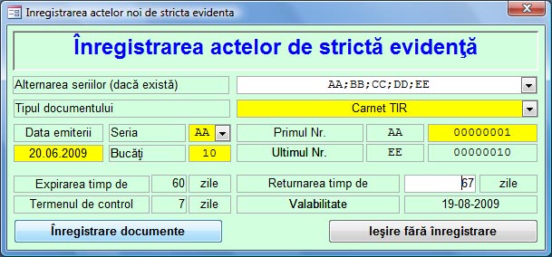 TransLog - acte de strictă evidență